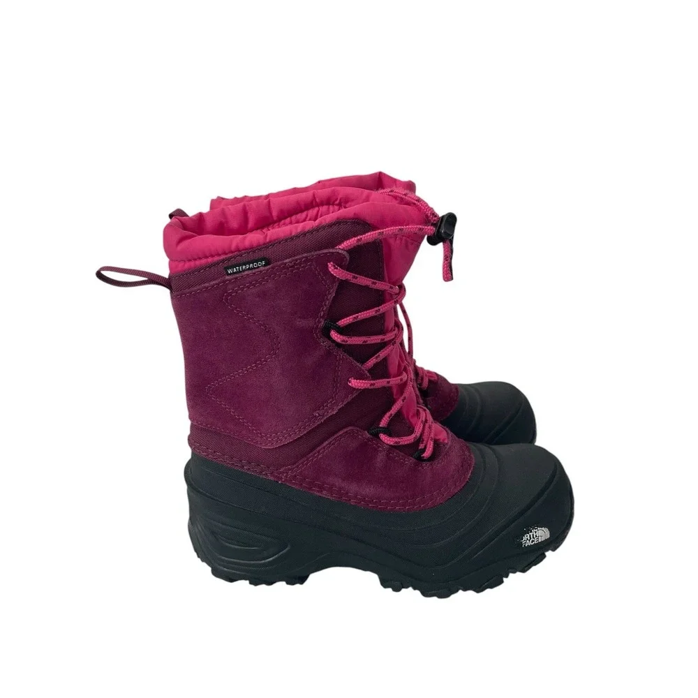 The North Face Alpenglow IV Purple Pink Waterproof Winter Snow Boots Kids Size 2